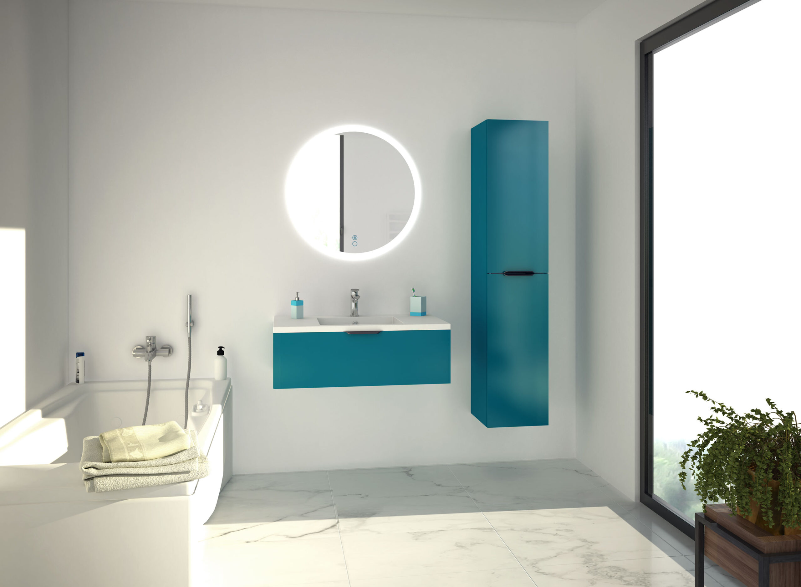 26 Salle De Bain Collection Loft Bleu Canard Discac