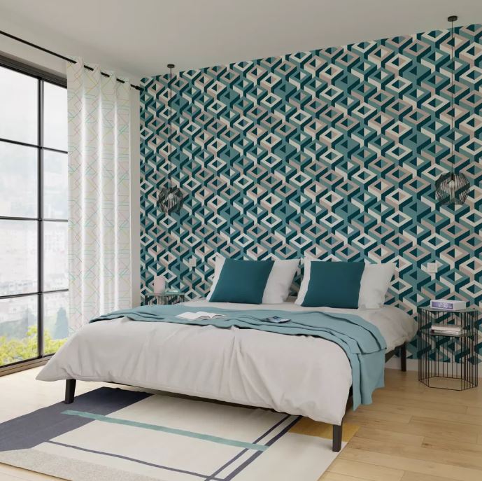 30 Chambre Avec Papier Peint Tissé Tilton