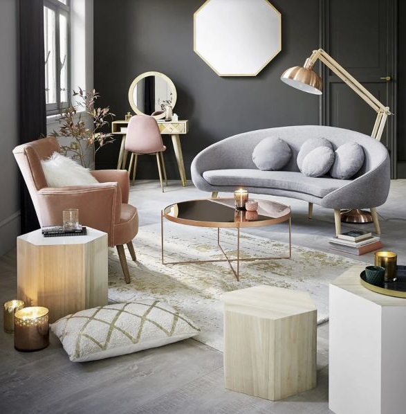 Willy – Canapé 3 Places En Tissu Gris Clair Chiné