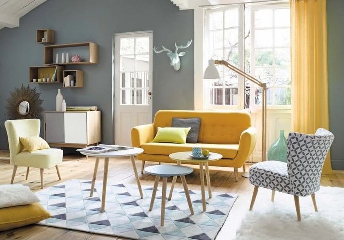 Iceberg – Canapé Style Scandinave 2 3 Places Jaune
