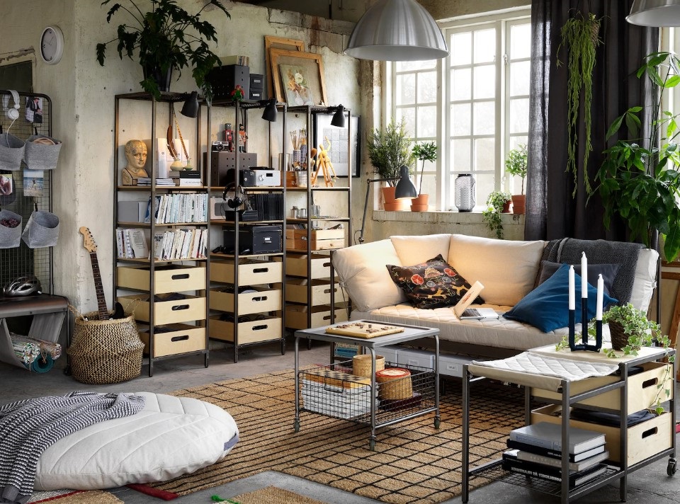 Salon déco industrielle