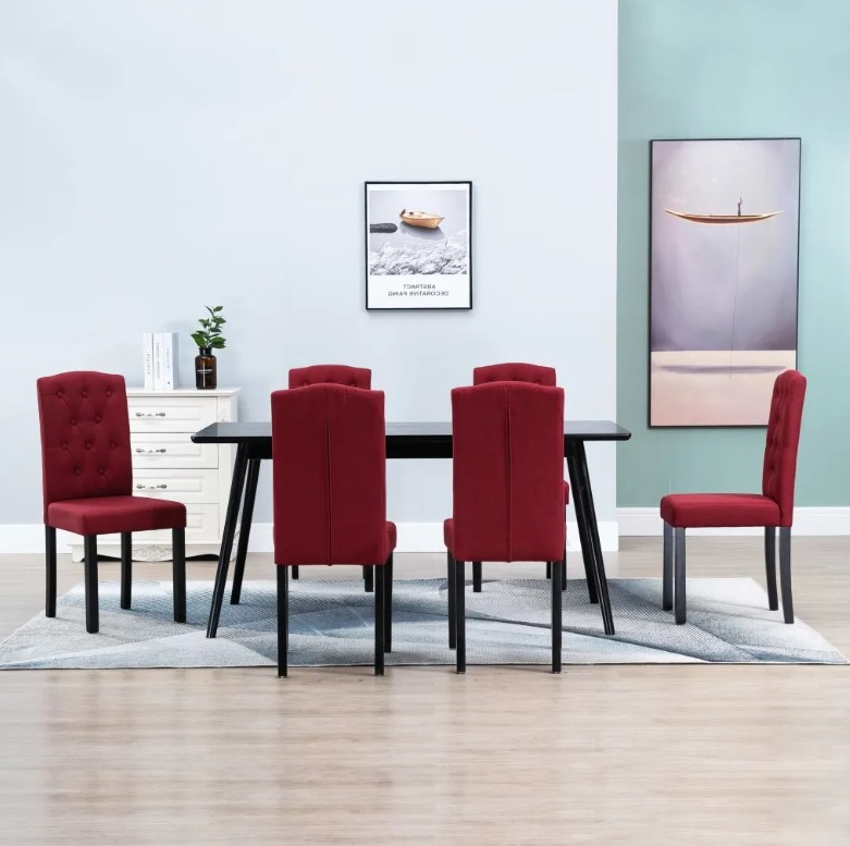 Salle à Manger Avec Des Chaises Bordeaux Vidaxl