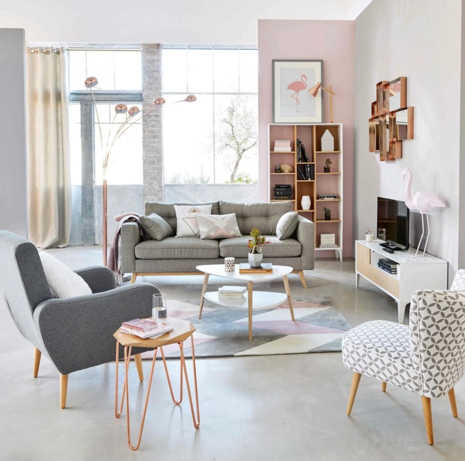Un Sol Clair Et Un Tapis Pour Un Salon Scandinave