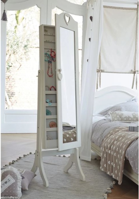 Valentine Miroir Psyché Avec Rangement Blanc