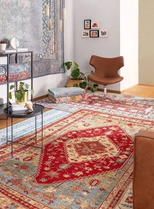 Tapis Tissé à Plat Aura Multicouleur –
