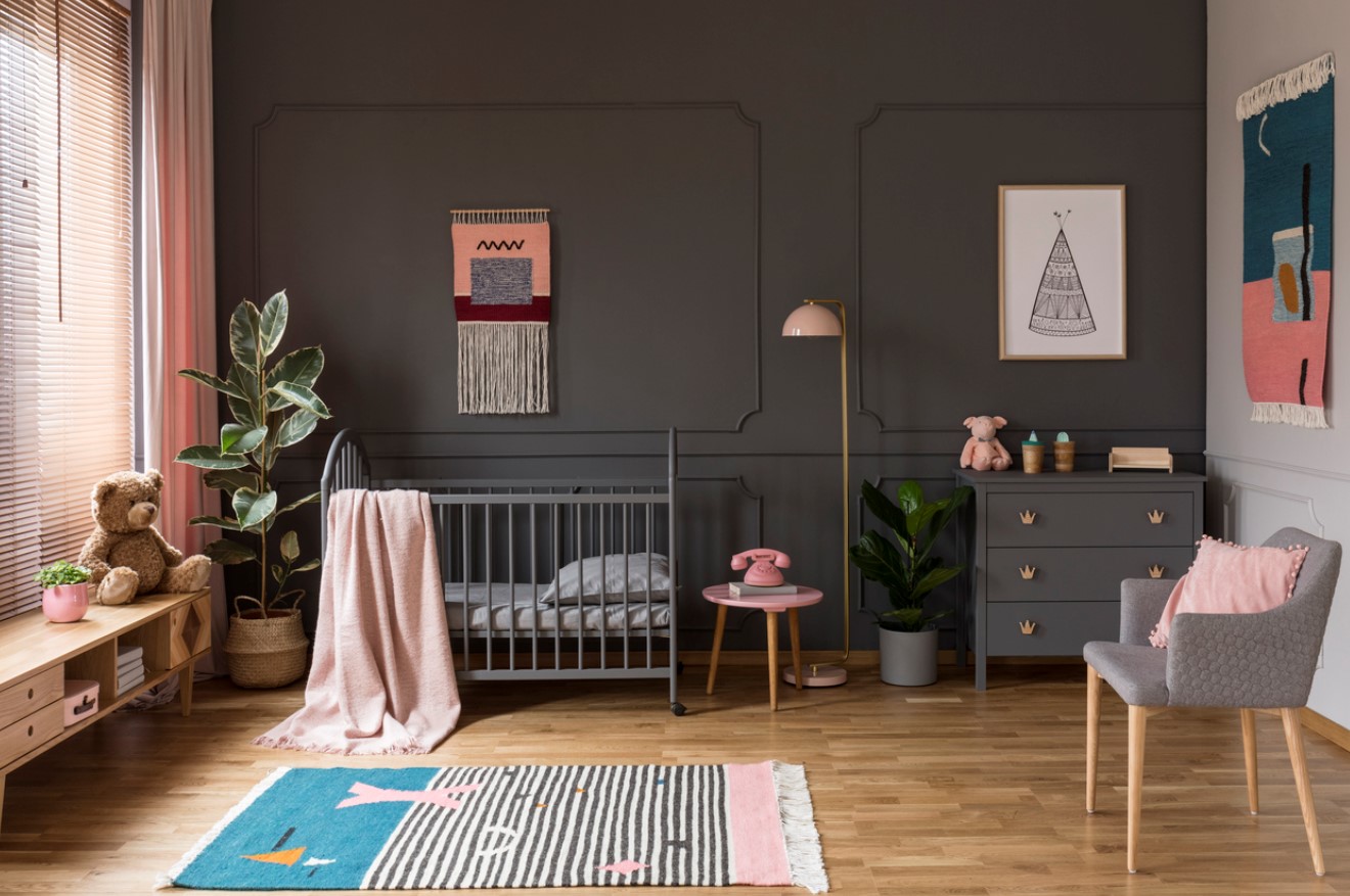 Rose Et Gris Foncé