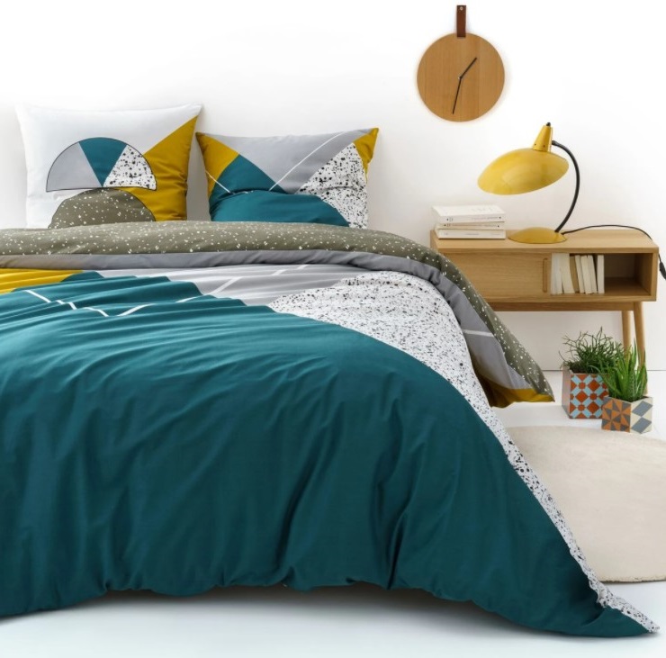 Housse De Couette Graphique Bleu Canard