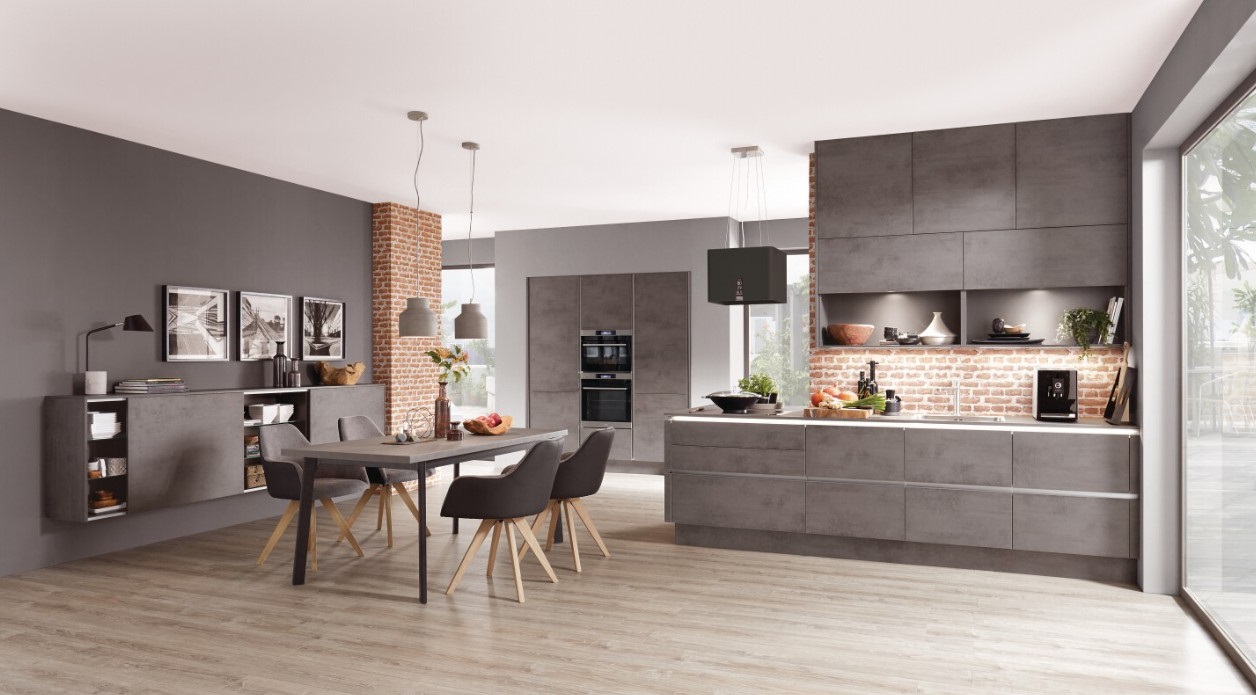 Cuisine Aria Béton Gris Ardoise