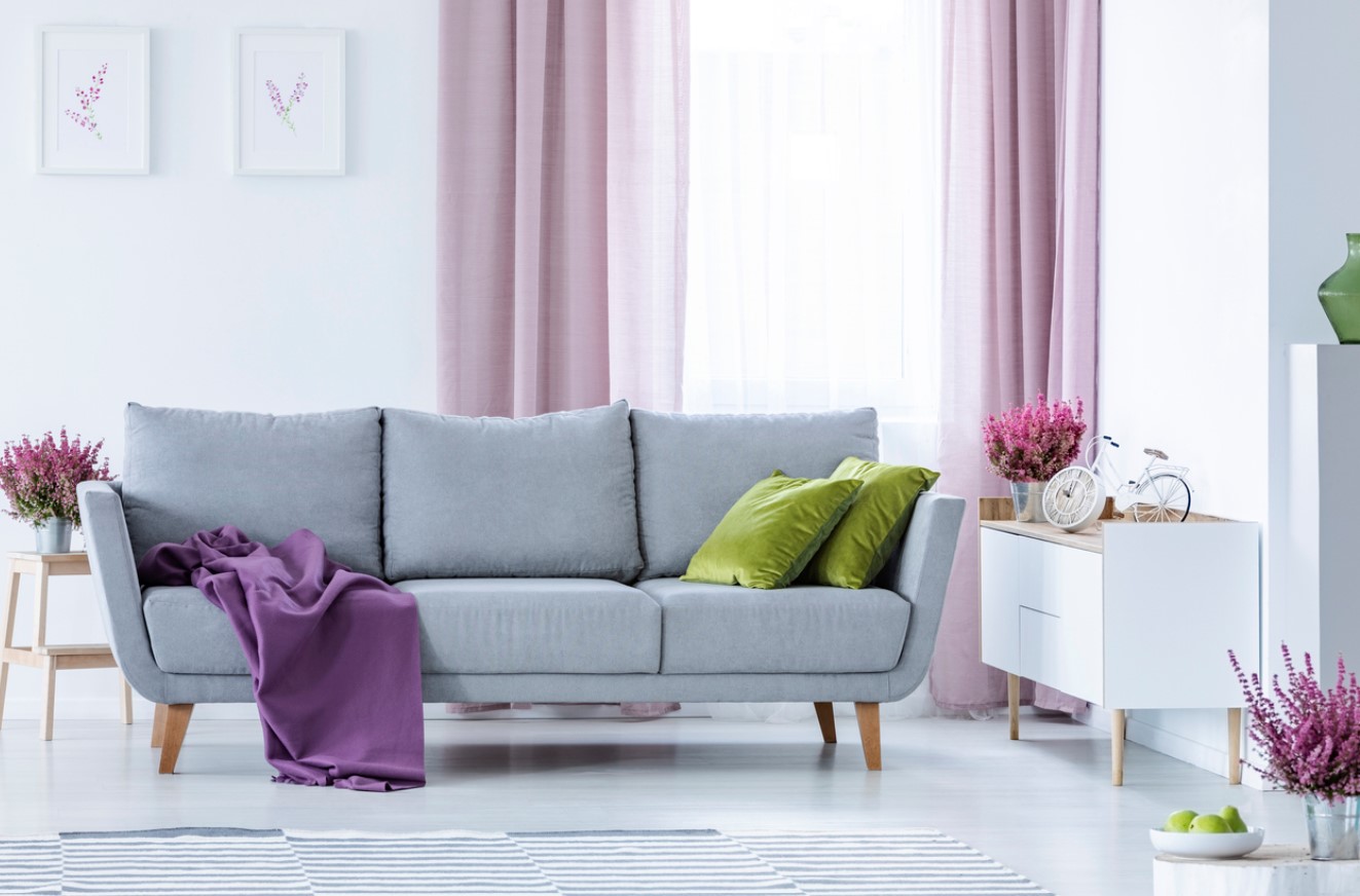 Salon Gris Et Parme
