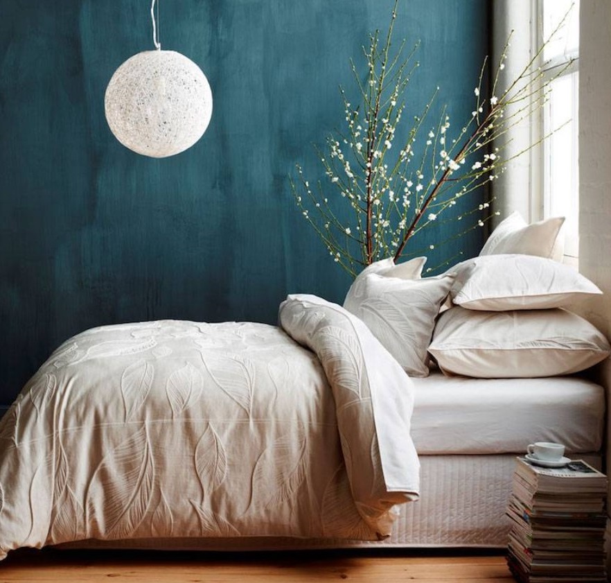 Chambre Bleu Canard Et Crème