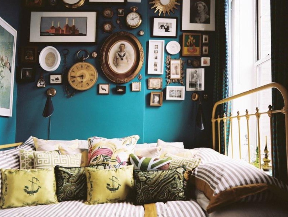 Chambre Bleu Canard Vintage