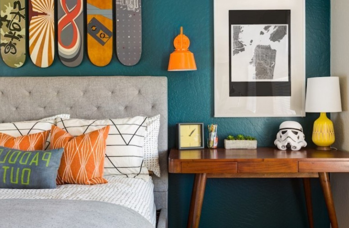 Chambre Bleu Canard Et Orange