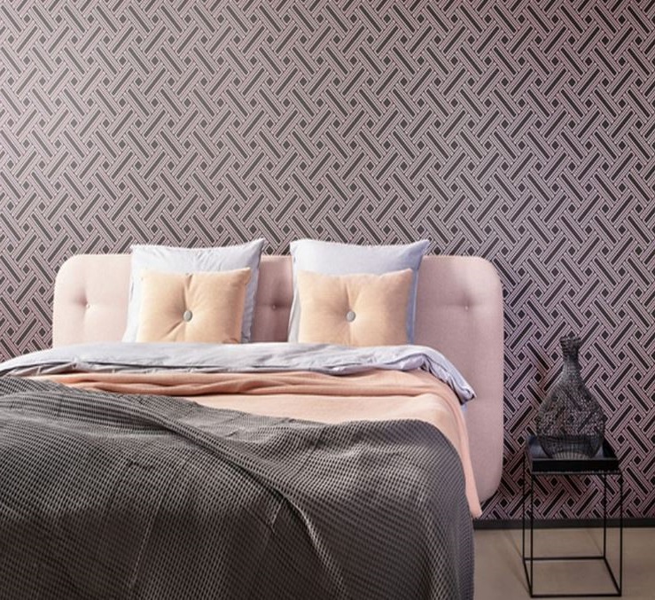Papier Peint Géométrique Violet à Motifs Géométriques