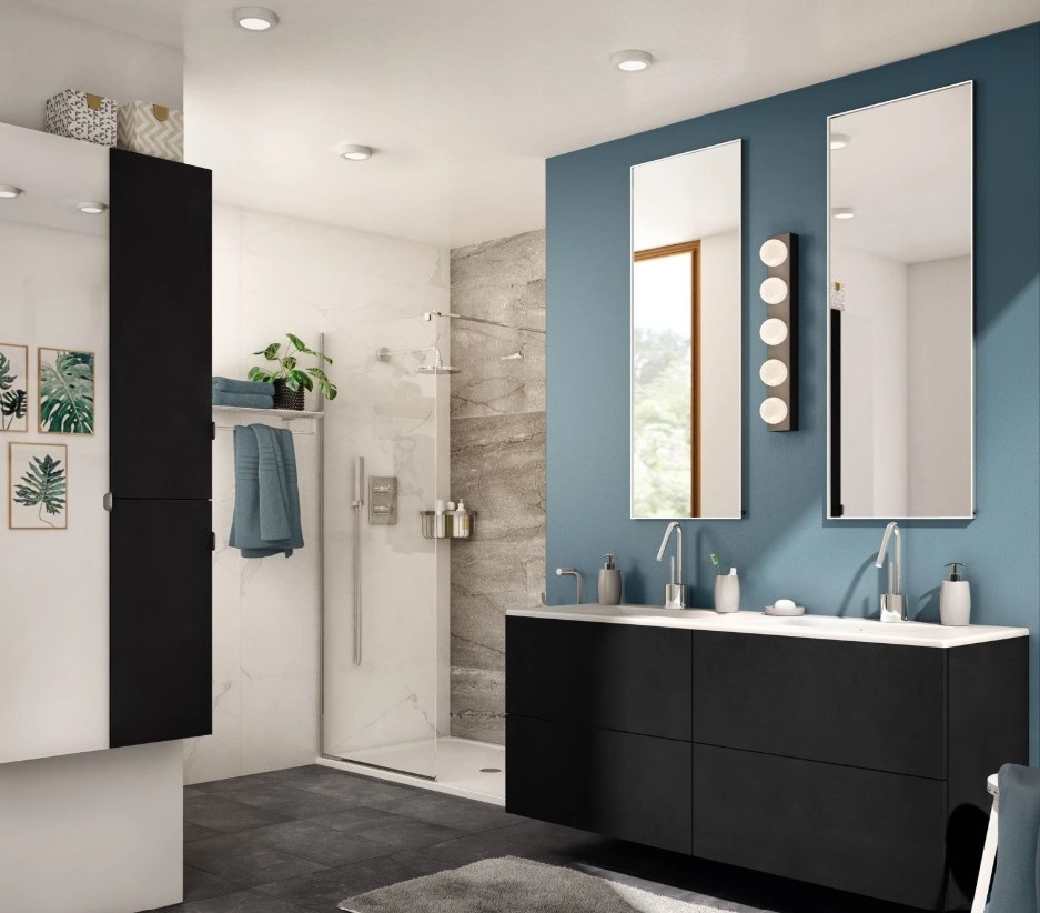 Une Salle De Bain Dans Les Tons Bleus