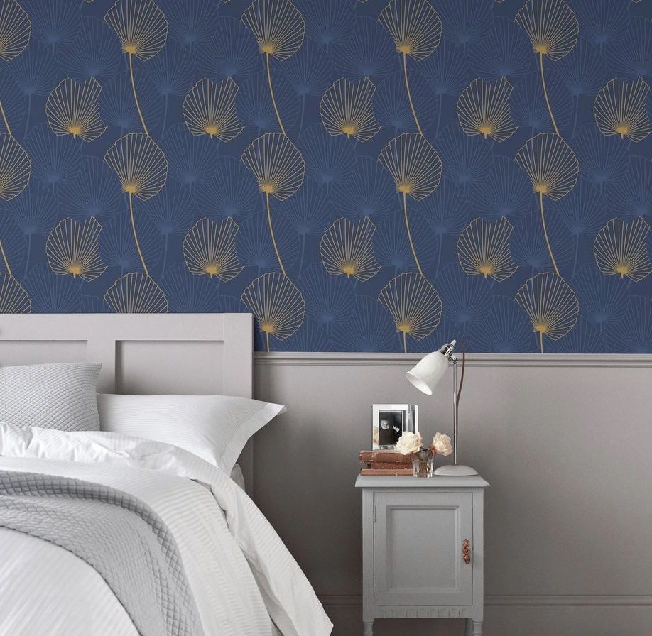 Des Palmes Art Déco Pour Ce Papier Peint –
