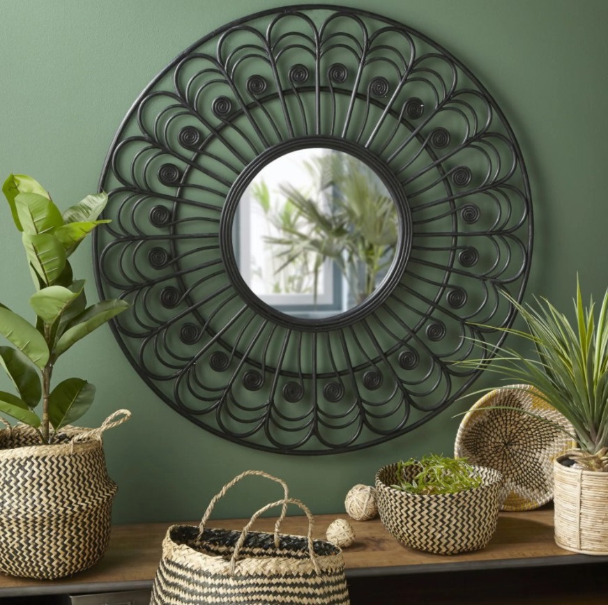 Olivia Miroir Rond En Rotin