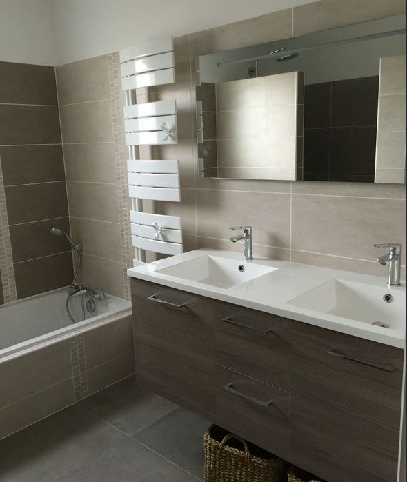  Salle De Bain Zen, Lin Et Taupe