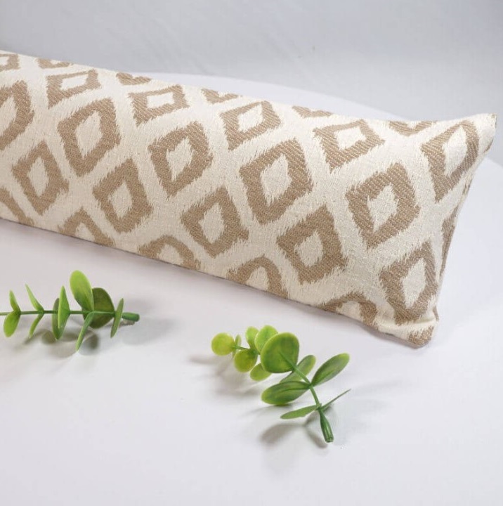 Boudin De Porte En Tissu Jacquard Beige