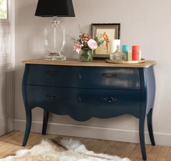 Haute Couture Commode 2 Tiroirs Bleu Nuit