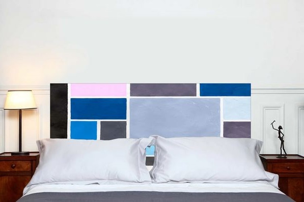 Poudrées Bleu Tête De Lit Sans Support En Bois –