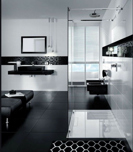 Salle De Bain Noir Et Blanc