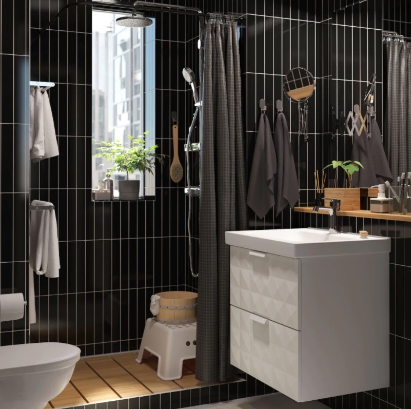 Salle De Bain Géométrique Noire