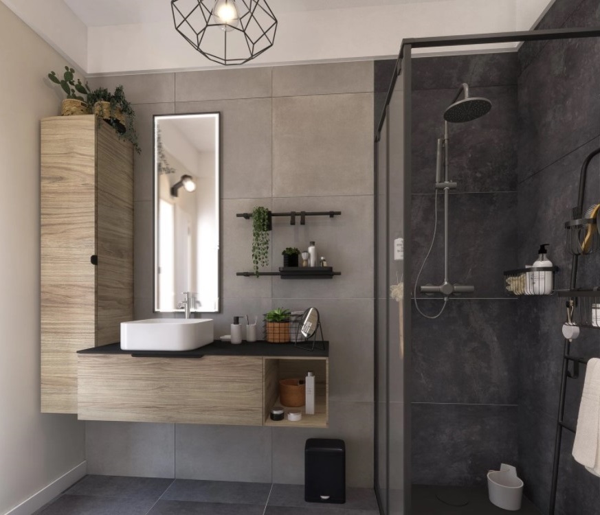 Salle De Bain Noire Style Industriel
