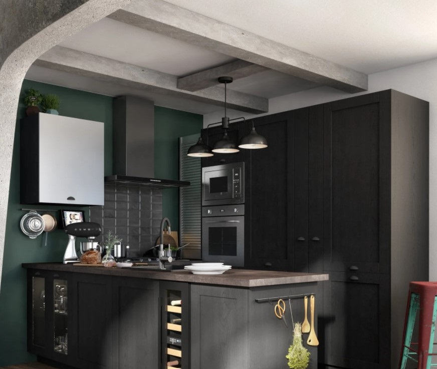 Cuisine Noire De Style Industriel