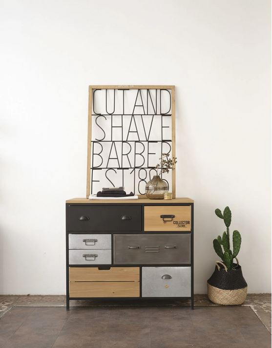 Harvey Commode 8 Tiroirs En Métal Et Sapin –