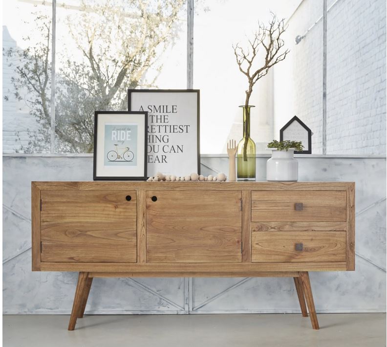 Oslo Commode Scandinave 2 Placards Et 2 Tiroirs En Mindy