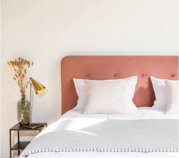 Otello Tête De Lit En Velours 150cm Vieux Rose –