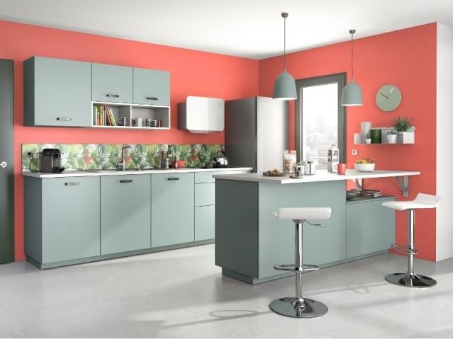 La Couleur Corail Sur Les Murs De La Cuisine