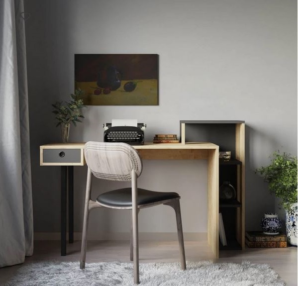 Oyda Bureau Chêne Et Anthracite –