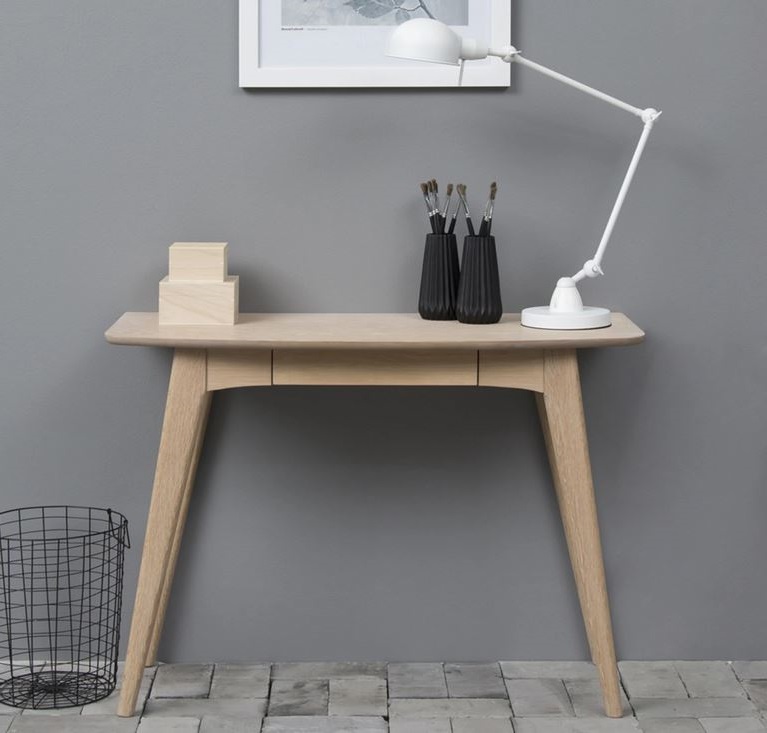 Pecara Bureau Avec Tiroir Minimaliste Chêne Blanchi –