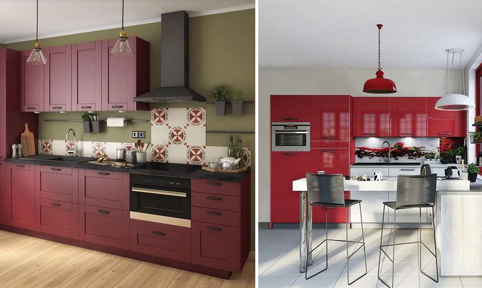 Cuisine Rouge Couleur Murs