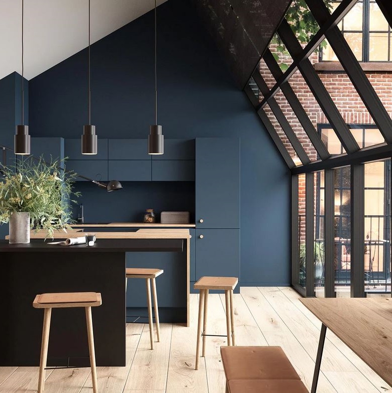 cuisine Total Look Bleu