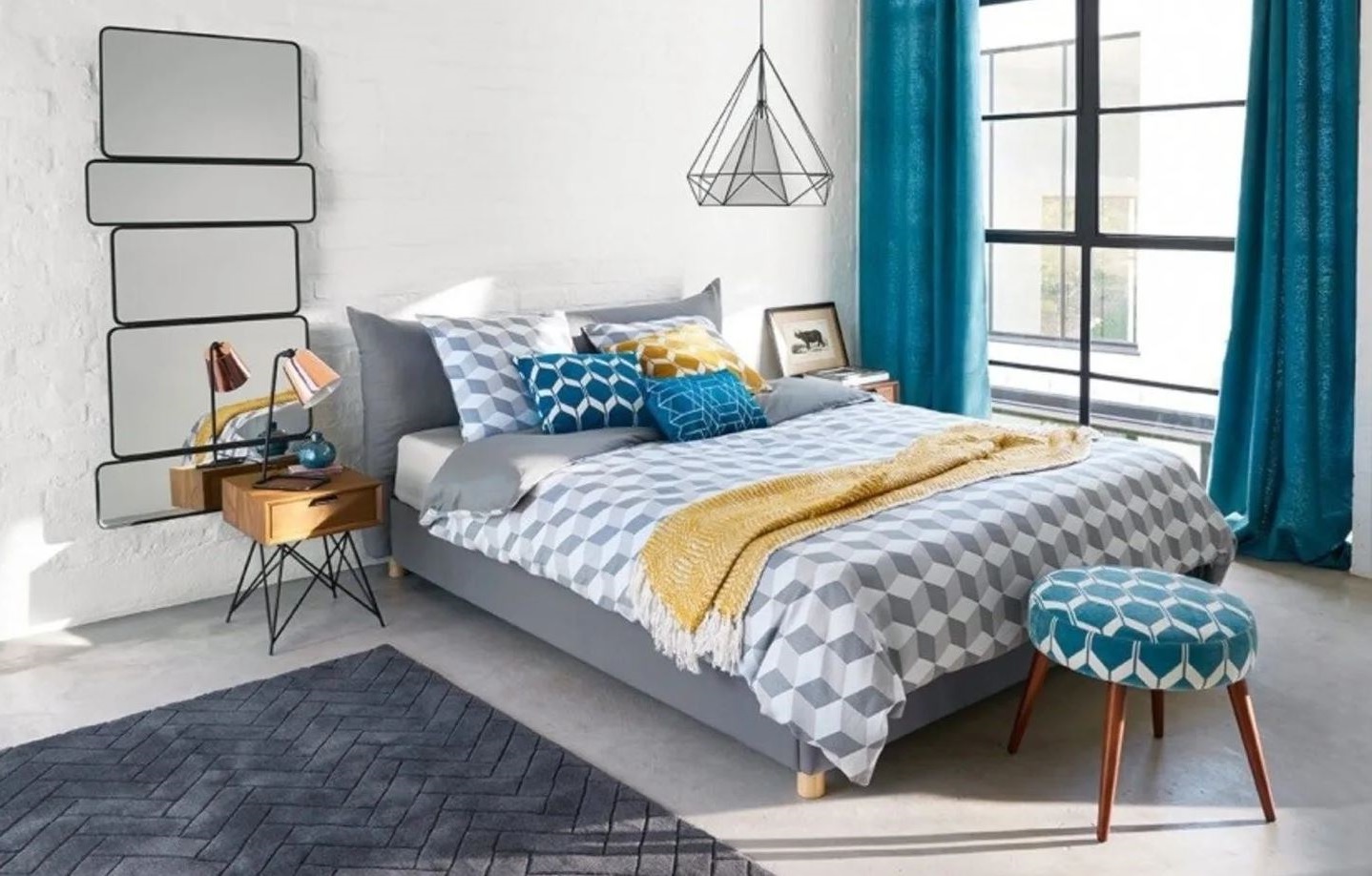 bleu Jaune Et Gris