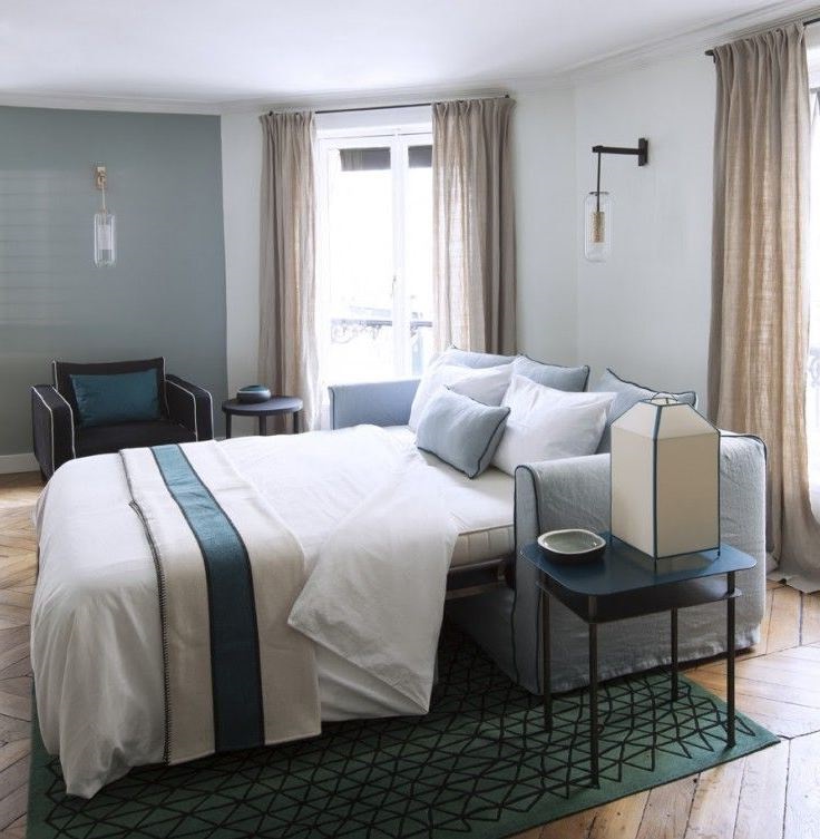 chambre Grise Et Bleu