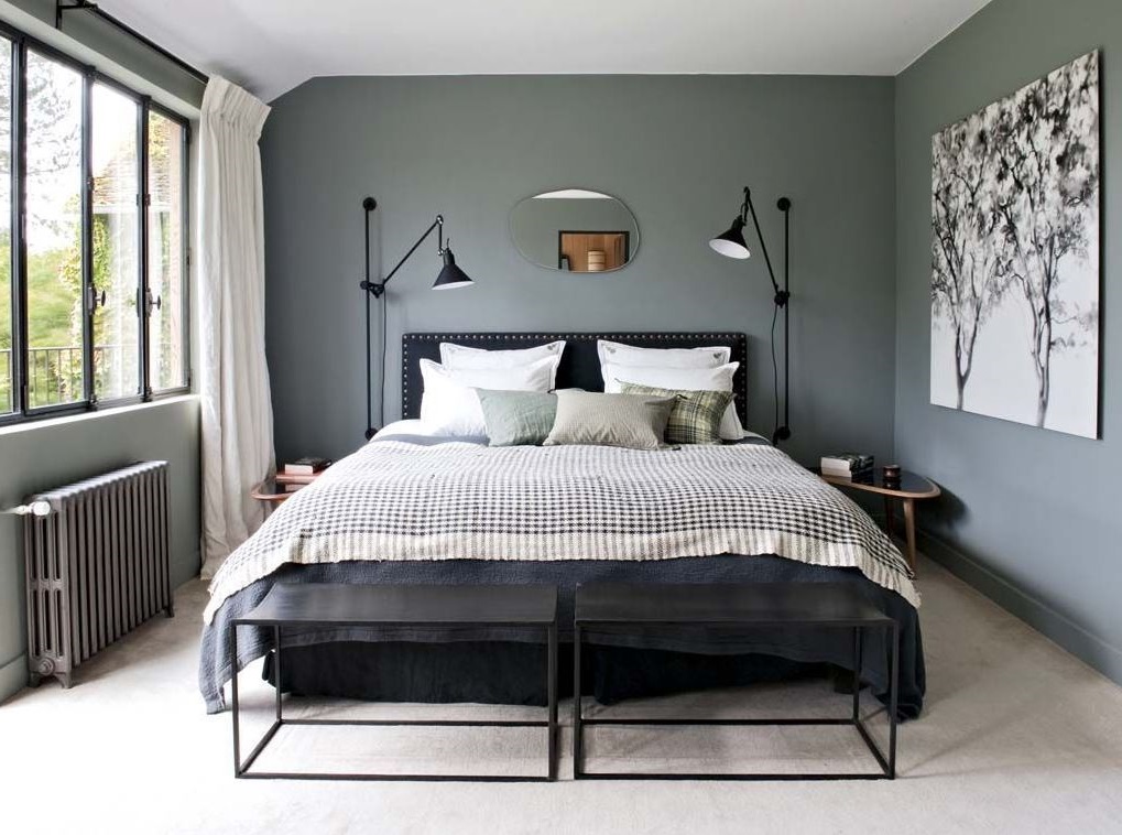 chambre Grise élégante