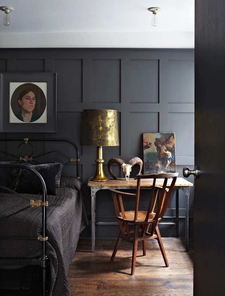 chambre Raffinée Gris Foncé