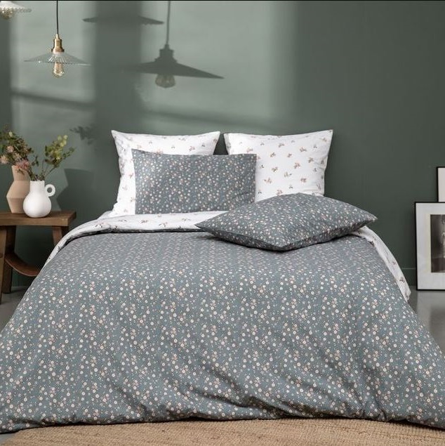 gris Motifs Fleuris