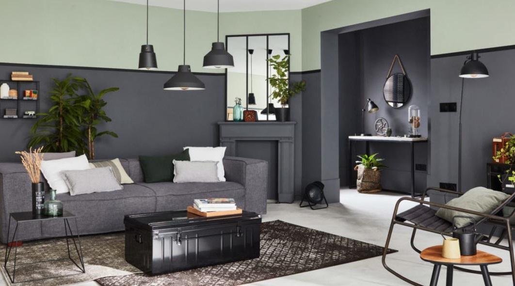 gris Clair, Anthracite Et Vert D'eau