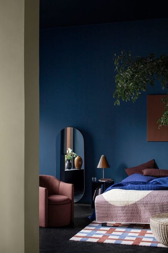 chambre Bleu Nuit Et Rose