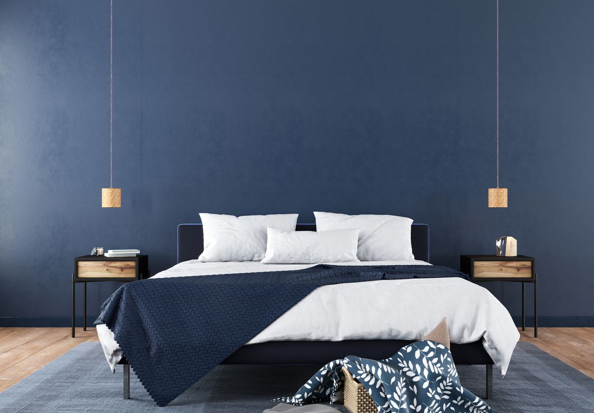 chambre Bleue Nuit Et Blanche