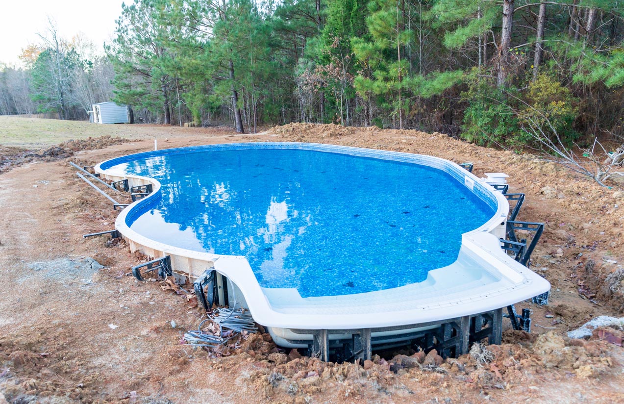 Piscine en construction