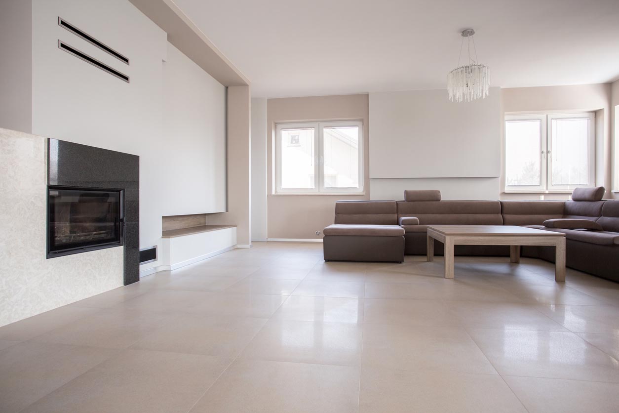 salon avec carrelage