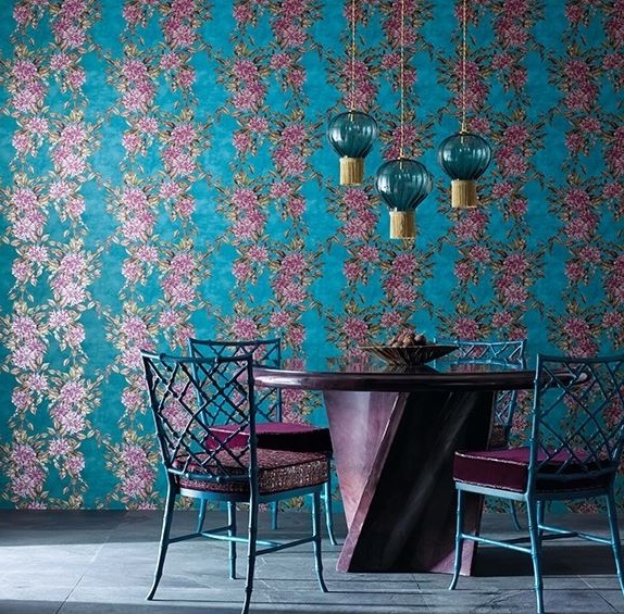 papier Peint Cyan Et Rose