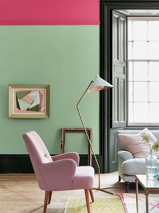 vert Sauge Et Rose