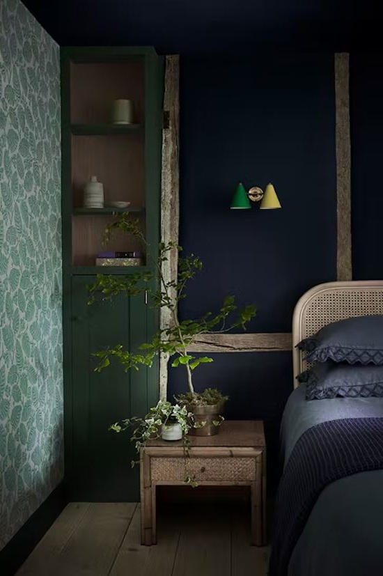 bleu Foncé Et Matières Naturelles
