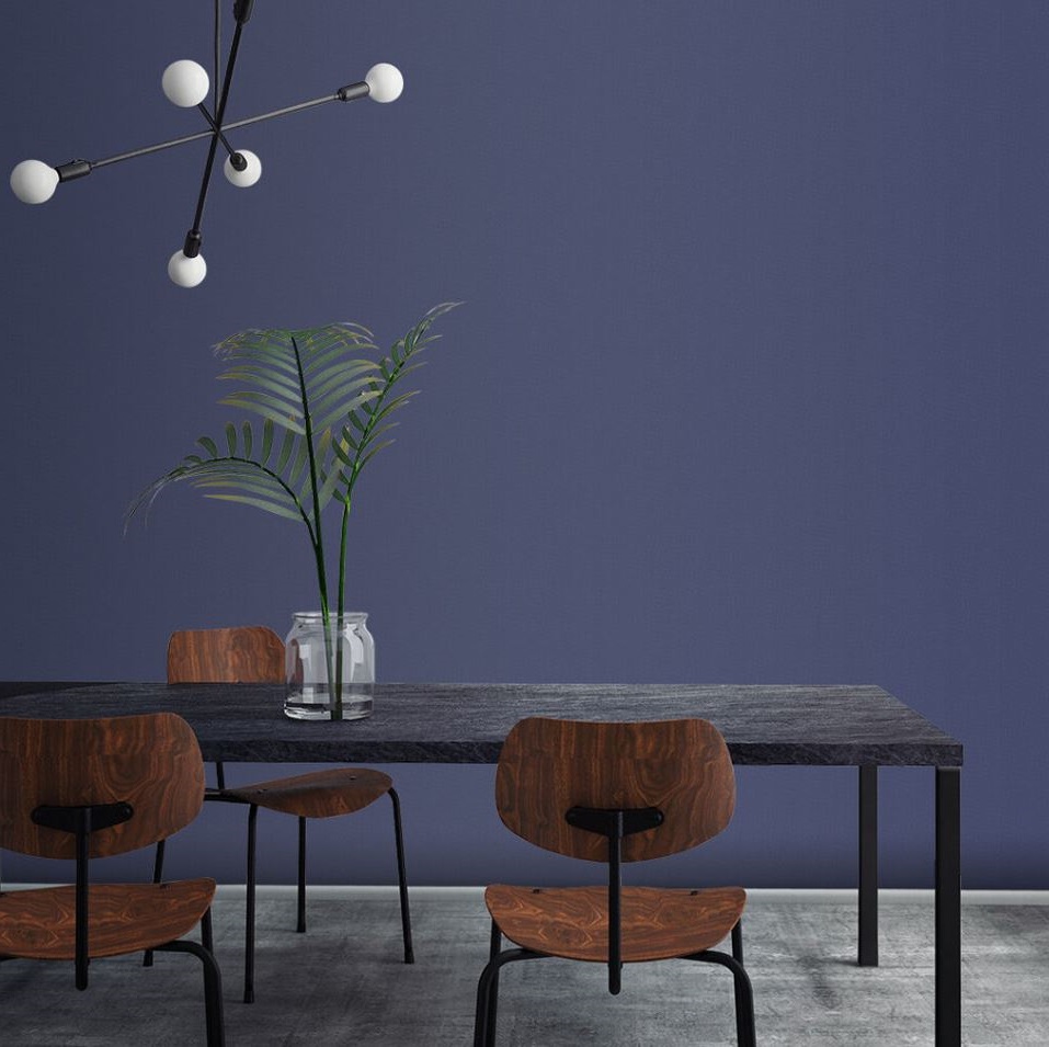 bleu Foncé Et Bois